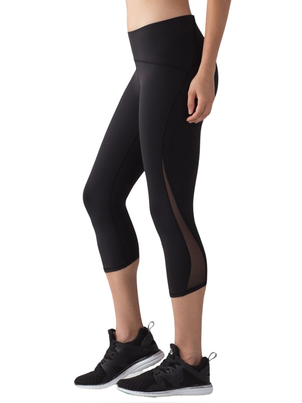 Lululemon Train Times High Rise Mesh Crop Leggings Black Size 4